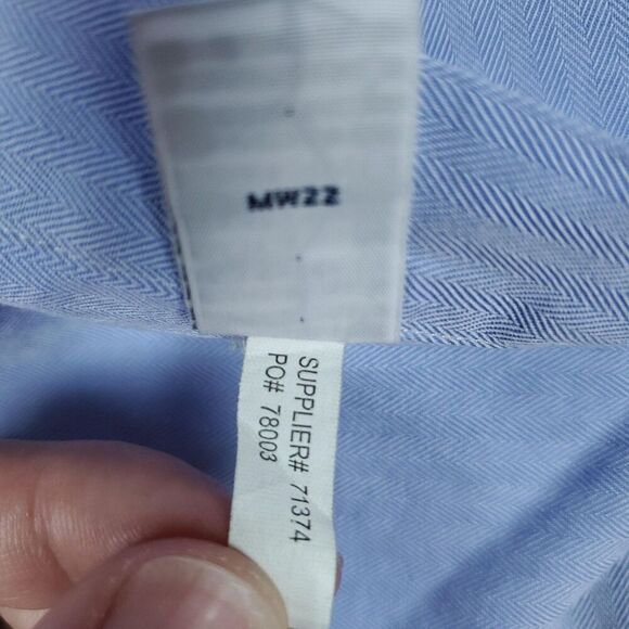 Ralph Lauren Shirt Mens 16.5 34/35 Blue Classic Fit Long Sleeve Button Down Logo - Picture 5 of 15